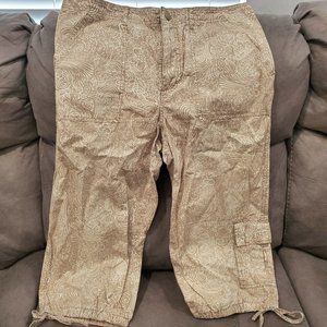 Gloria Vanderbilt Sz10 Floral Print Tan Capris